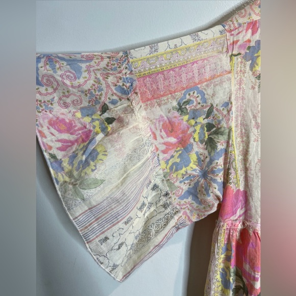 Free People In Full Swing Printed Vintage Rosette Tiered Robe Duster